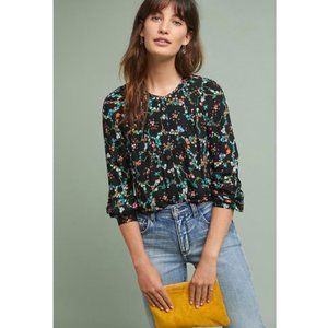 Anthro Maeve Floral Button Down Alisande Blouse XL